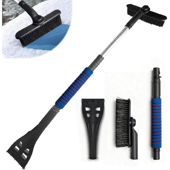 

Ice Scraper and Snow Brush for Car, Lightweight 7 Brush Head & 33.5 Extendable Handle for Quick Windshield and Window Cleaning on SUV, Truck, синий
