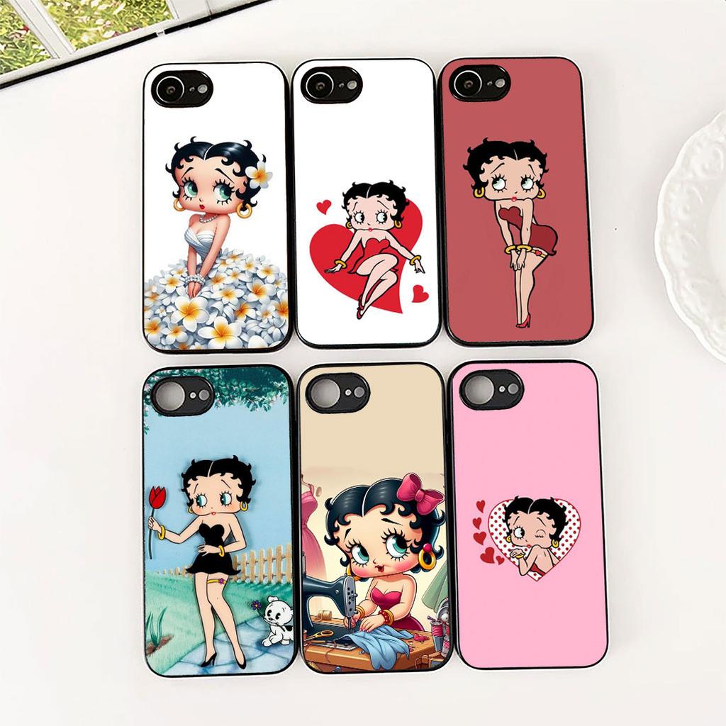 Casing for Apple iPhone 16 14 15 Plus 11 Pro Max 16E ProMax + 16Plus 15+ 14+ Phone Cover Soft Case Anime B-Bettys Lovely B-Boops