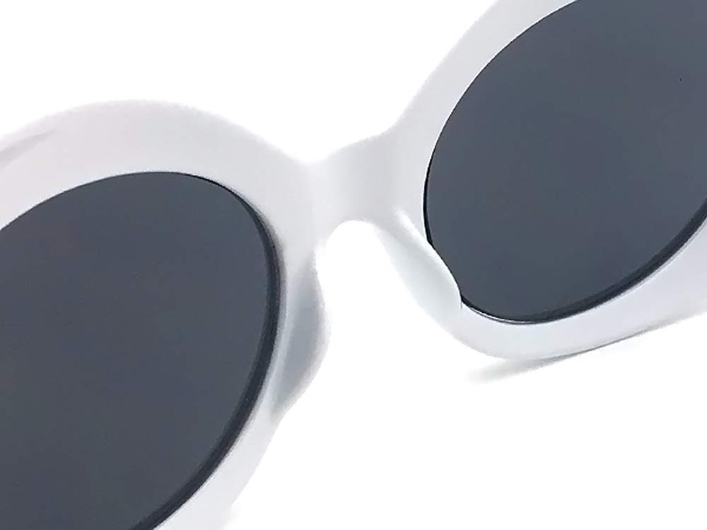 DESIGN OVAL SUNGLASS x 70's (WHITE BLACK)
