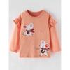 Girls' Orange Round-Neck Long-Sleeve T-Shirt, Baby Pure Cotton Base Shirt, Children's Spring and Autumn Clothing, Infant Mouse Top 6