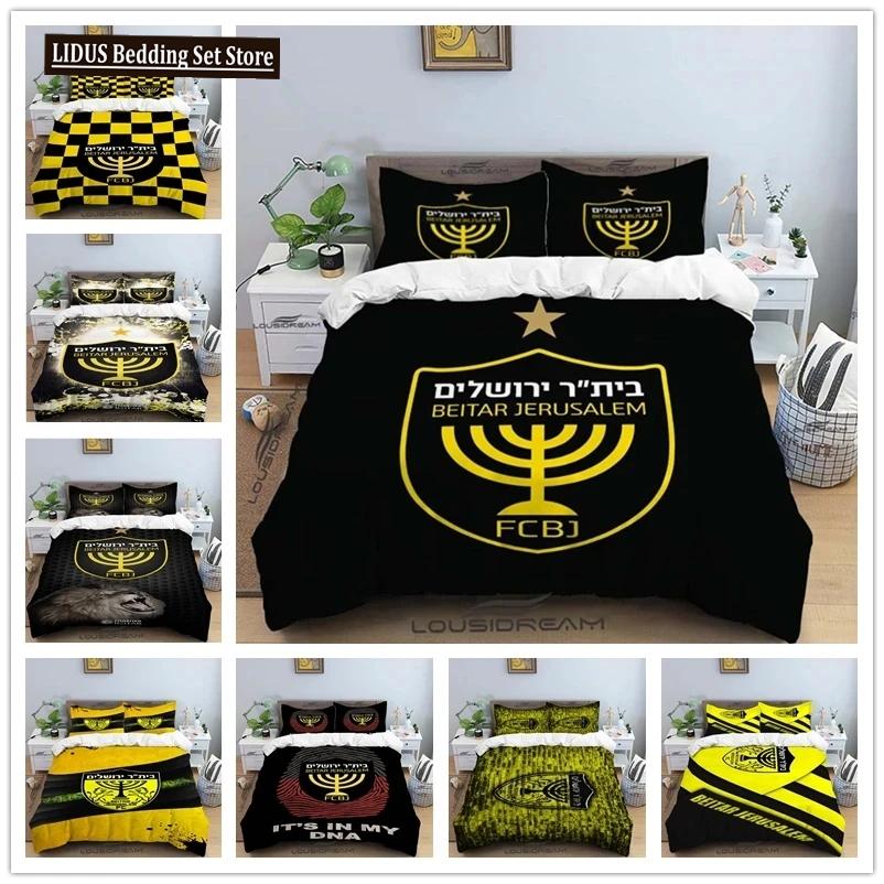 Beitar Jerusalem FC Parure de lit 3 pièces pour lit double, toutes saisons, housse de couette, linge de maison