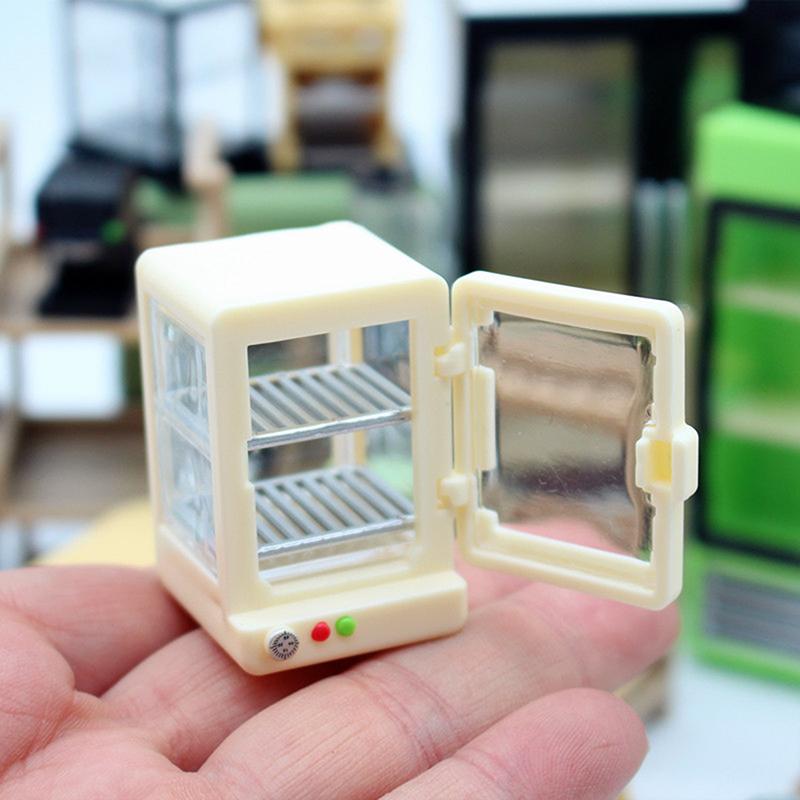 Simulare în miniatură Magazin de proximitate Vitrine pentru alimente Mic dejun Dulap termoizolant Model Casă de păpuși Accesorii de jucărie