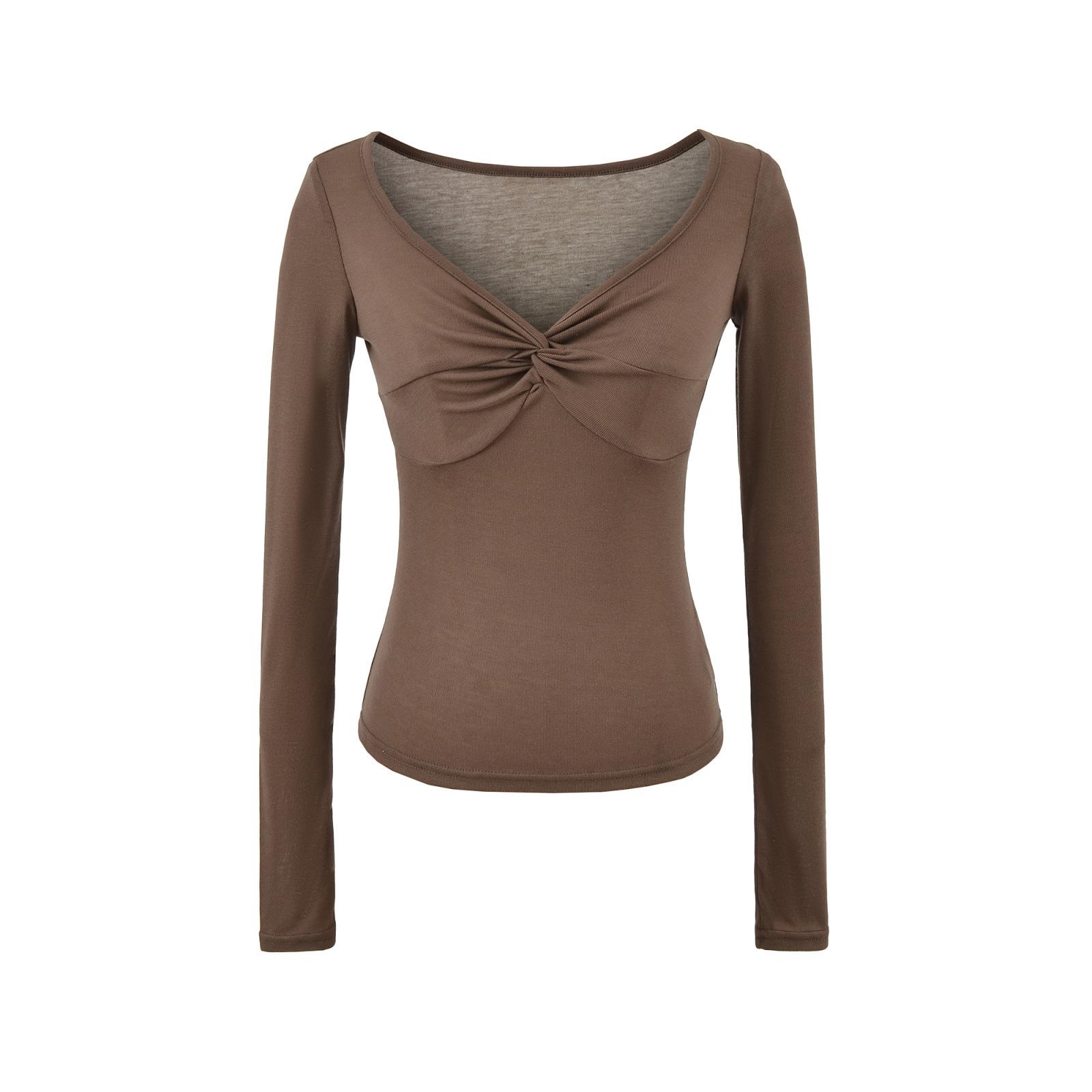 

Spicy Girl Slimming Long-Sleeve T-Shirt for Women - 2026 Spring/Autumn Collection Small