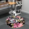 1pc Butterfly Floral Pattern Carpet, Round Non Slip Durable Large Size Office Carpet, Suitable for Office