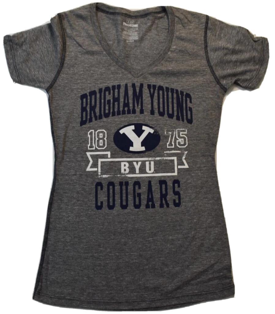 

Pro Edge Juniors BYU Brigham Young University Cougars 1875 Gray Shirt New S S