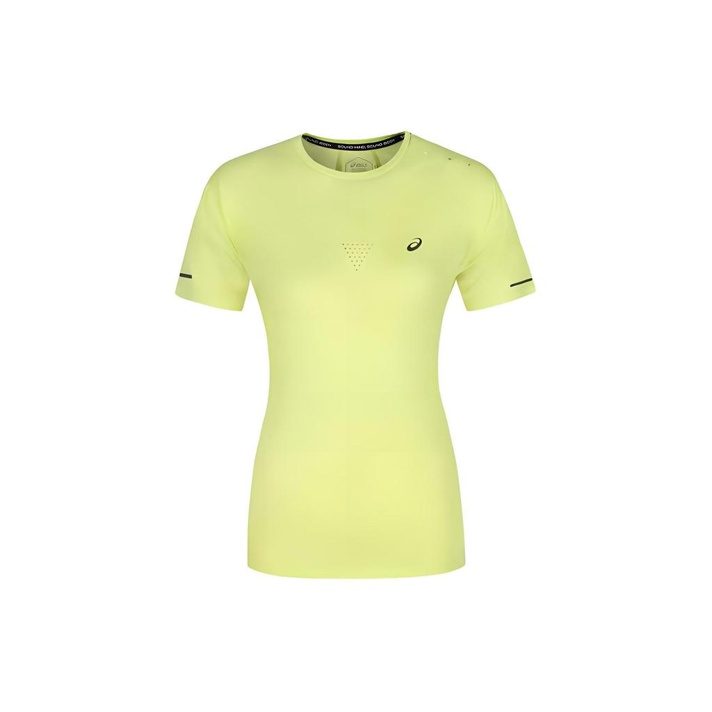 Asics Round Neck Comfortable Breathable Sports Short Sleeve T-Shirt Women Tops Fluorescent-Yellow 2012C859-750