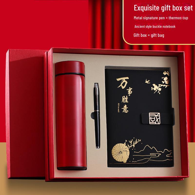 A5 Trendy Thickened Notebook & Inspirational Student Diary Gift Set
