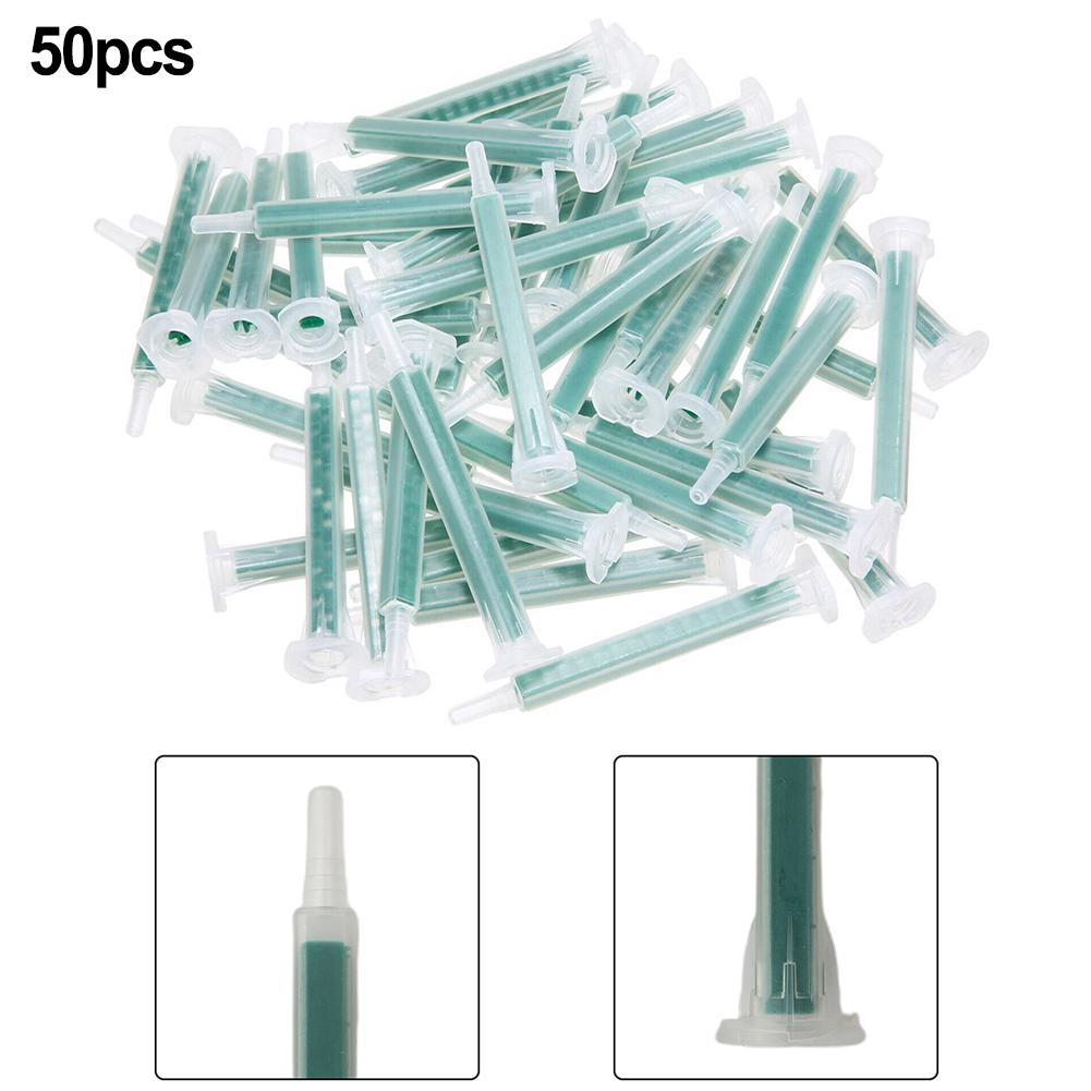 Brand New Mixing Nozzle Plastic For AB Mixing Tube Static Mixer AB Glue Epoxy Resin Green Transparent Mixing Nozzle
