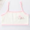 Girls' Cotton Breathable Training Bra - Wire-Free, Cartoon Design, Ages 8-12.