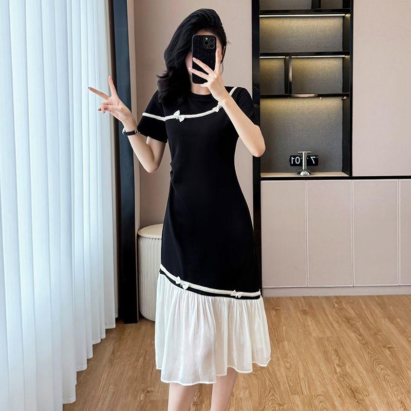 

2025 Elegant Plus Size French Layered Patchwork Slimming Dress for Women Extra Large