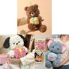 Plush Toy Birthday Hat Bear Elephant Dog Stuffed Pillow For Kids Gift