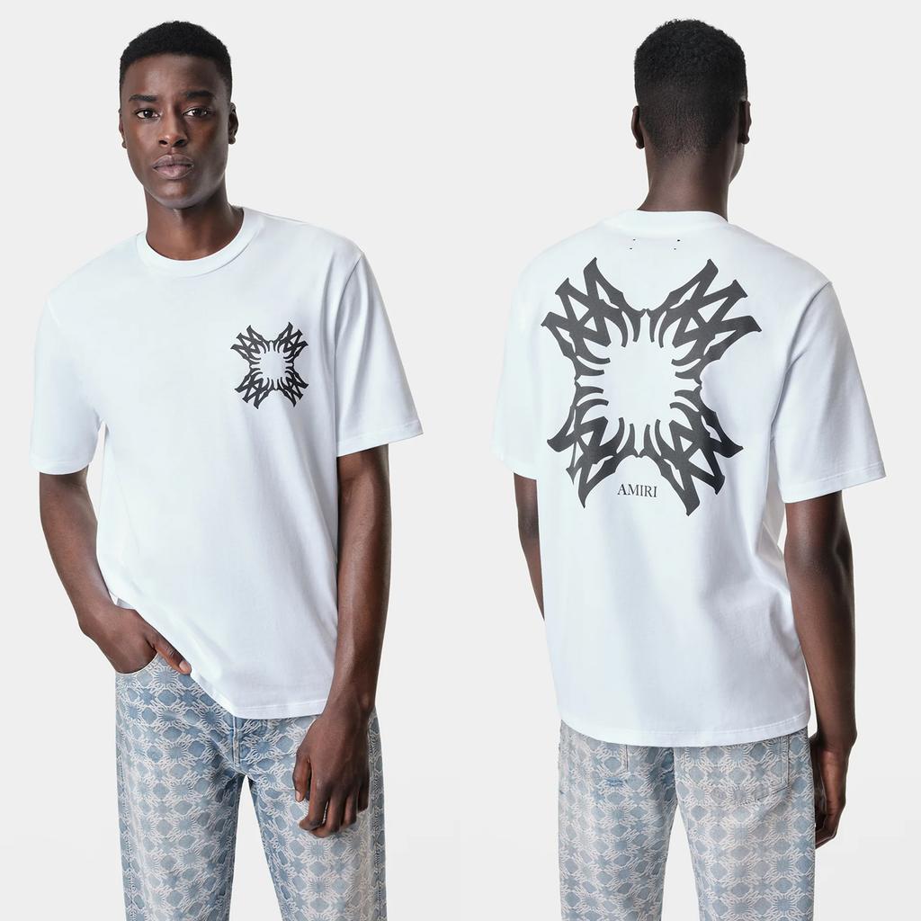 2065 Amiri 2025 Summer New Men's and Women's Loose High Quality Cotton Plus Size T-shirt Couple T-Shirt Logo Printing