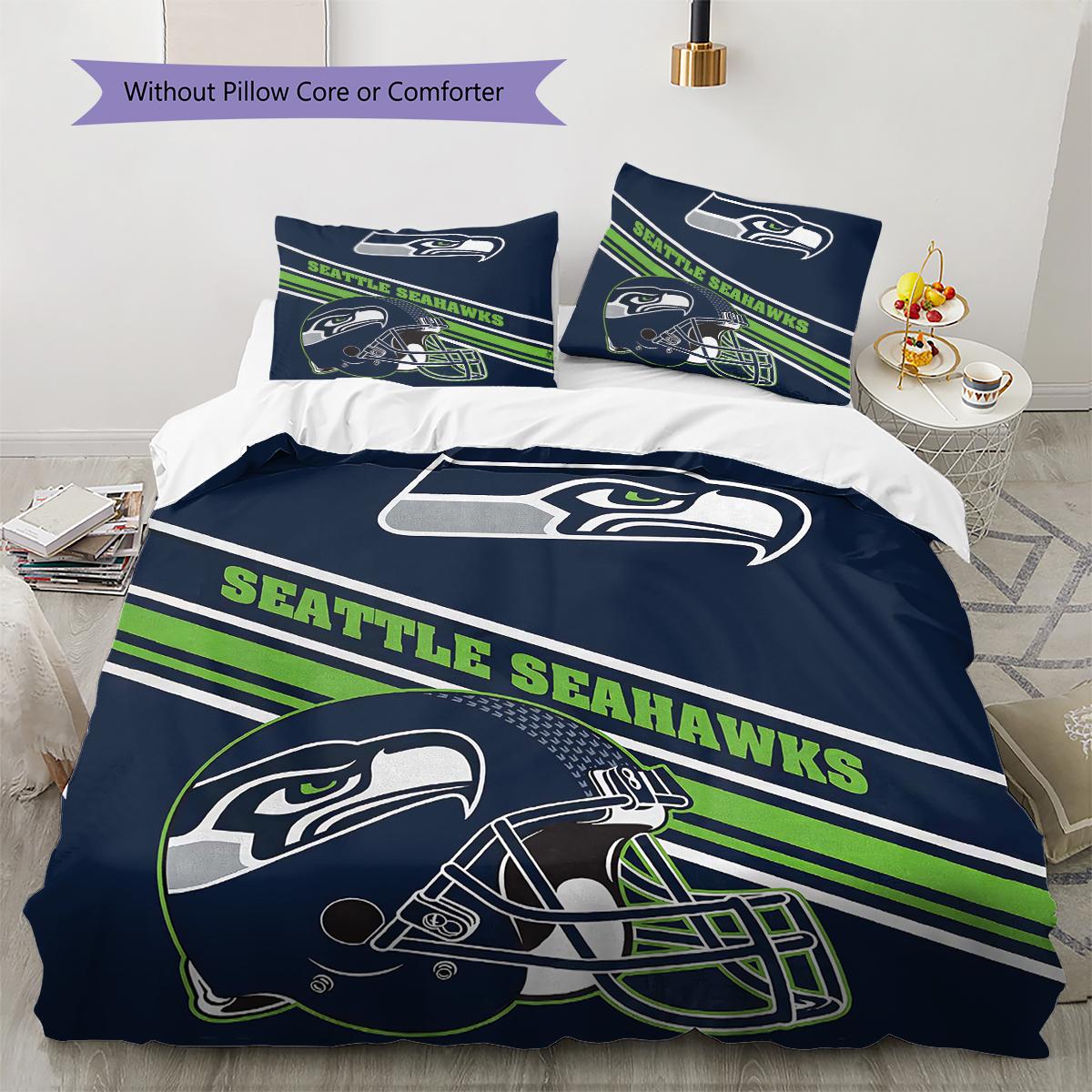 

Seahawks Pattern Bedding Quilt Set Quilt Cover Pillowcase Home Decoration Gift (1 * duvet cover + 2 * pillowcase, without core) 135x200cm