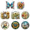 Flower Theme 2D Flat DIY Special Shape Rhinestone Diamond Art Window Pendants Diamond Art Pendant Wall Decor for Home & Windows