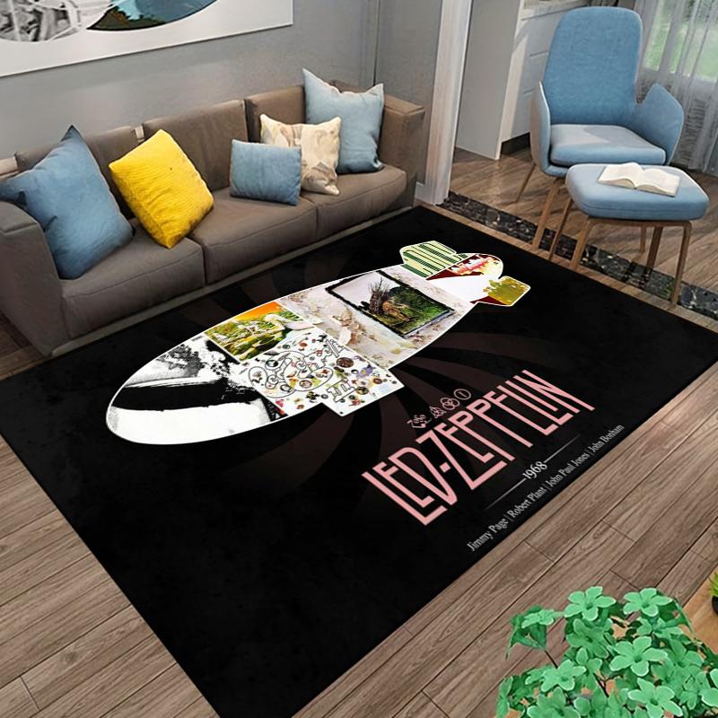 15 Size Led-Zeppelin Pattern Rug for Living Room Bathroom Mat Creative Door Mat Bedroom Home Decor Rug Decoration Maison