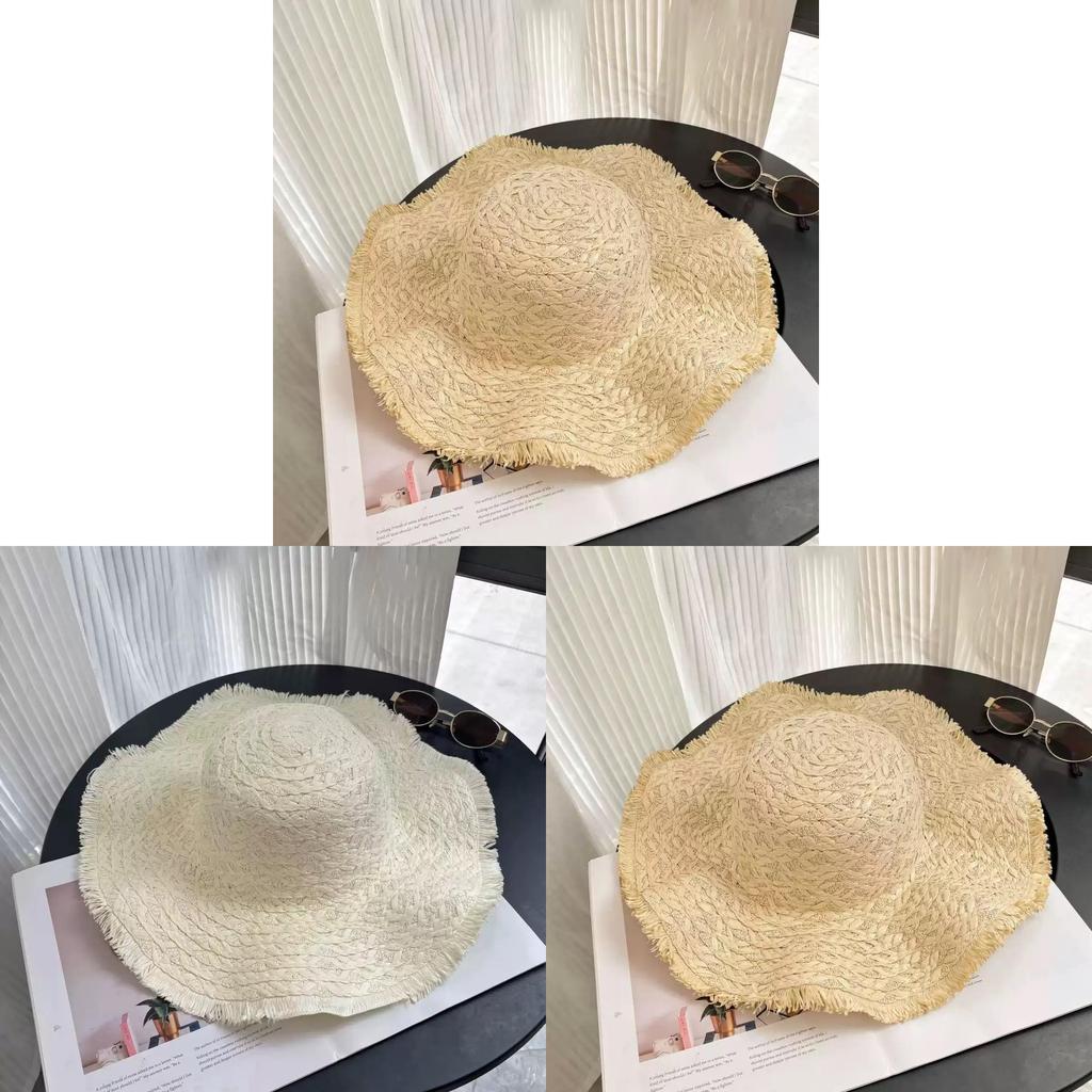 Summer Wide Brim Straw Hat For Women With Sun Protection And Breathability