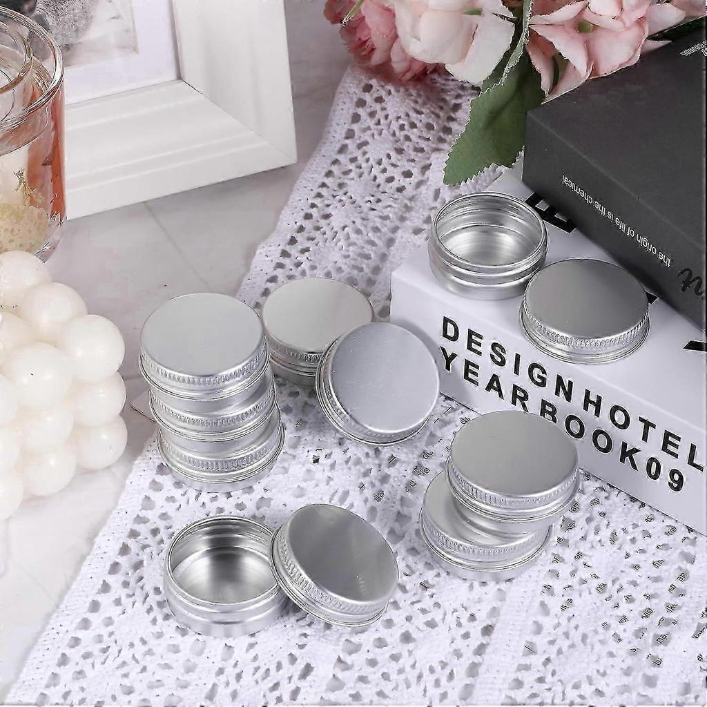 05 Ounce Aluminum Tin Jars with Screw Lids 15 ml Round Aluminum Tin Cans Jar Refillable Containers Empty Tins Containers Bottle for Salve Cosmetic Lip