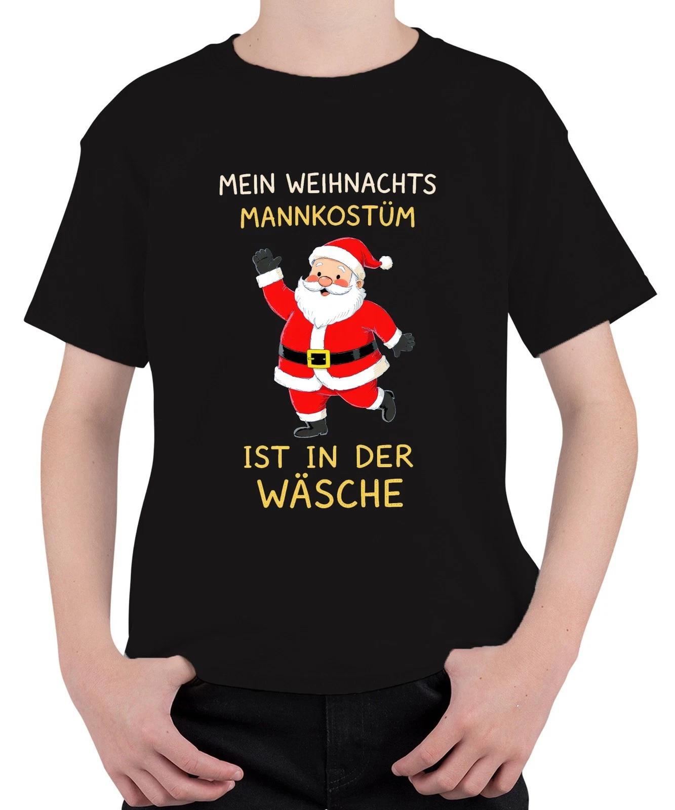 Weihnachtsmannkostüm in der Wäsche Weihnachten Nikolaus Lustig Unisex Kinder T-S M
