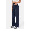 Fashionable Women's Casual Straight Leg Pants with High Waist Button Elastic Band Multiple Pockets Trousers Women’s