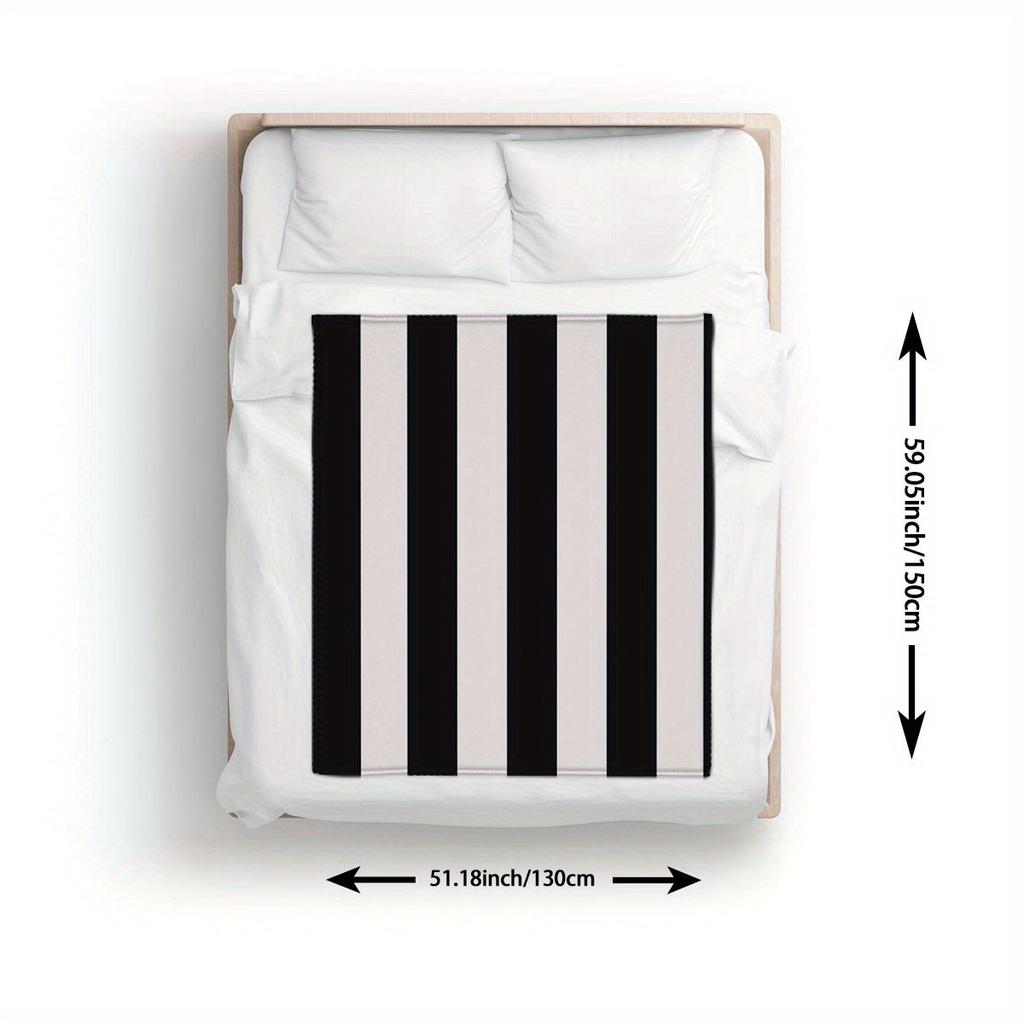 Moderne Schwarz-Weiß-Muster-Druckdecke Weich Gemütlich Ganzjahres Couch Sofa Bett Überwurf Reise Camping Heimdeko