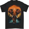 Elephant Sunset Mens T-Shirt 100% Cotton