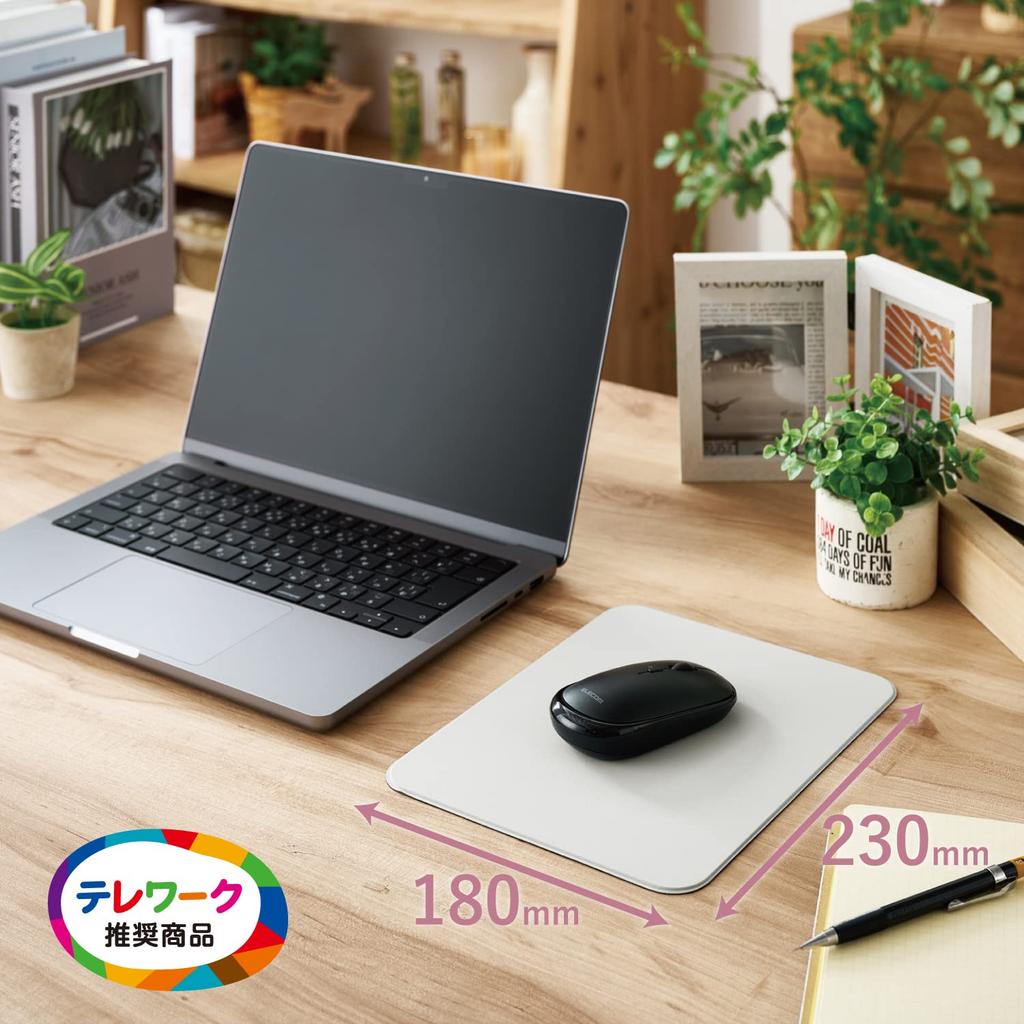 ELECOM Mouse Smooth Cloth With Stable inches x inches Pad, Material, Thin, Core, Operation, Anti-Slip, 0.08 (23 cm) 7.7 (18 cm), Washable, Telework,