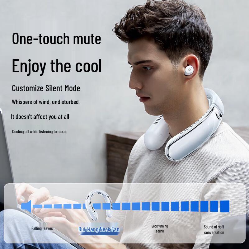 Remax Portable Bladeless Neck Fan with Ice Ceramic Cooling