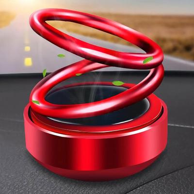 Portable Kinetic Mini Car Air Freshener Solar Powered Double Ring Rotating Air Cleaner Perfume Fragrance Diffuser