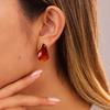 Color Retro Amber Resin K Gold Earrings French Light Luxury ins Premium Maillard Stud Earrings Women