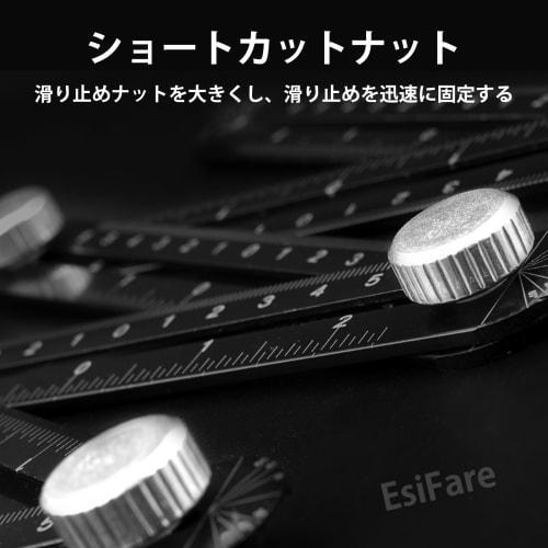 EsiFare Multi-Angle Measuring Ruler, Aluminum Alloy Template Tool, Tile Hole Locator, Multifunctional Folding Ruler, Adjustable Angle, Drill Guide Rul