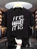 Unisexs Funny TShirt It Is What It Is Graphic Print Short Sleeve Tee Casual Top