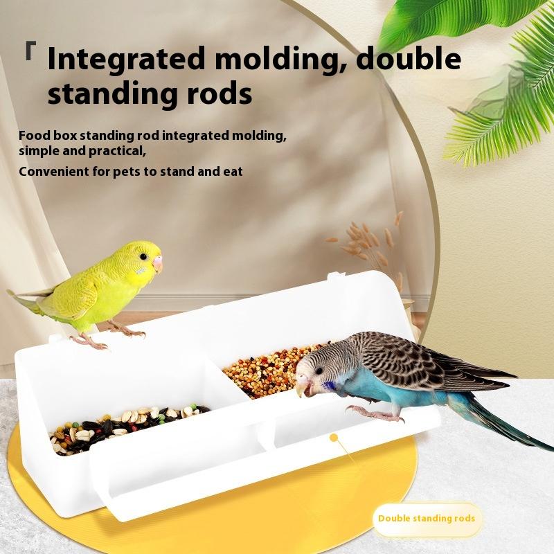 Large Capacity Bird Feeder Box Anti-Splash Bird Food Dispenser Durable Parrot Feeding Box For Small Medium Birds