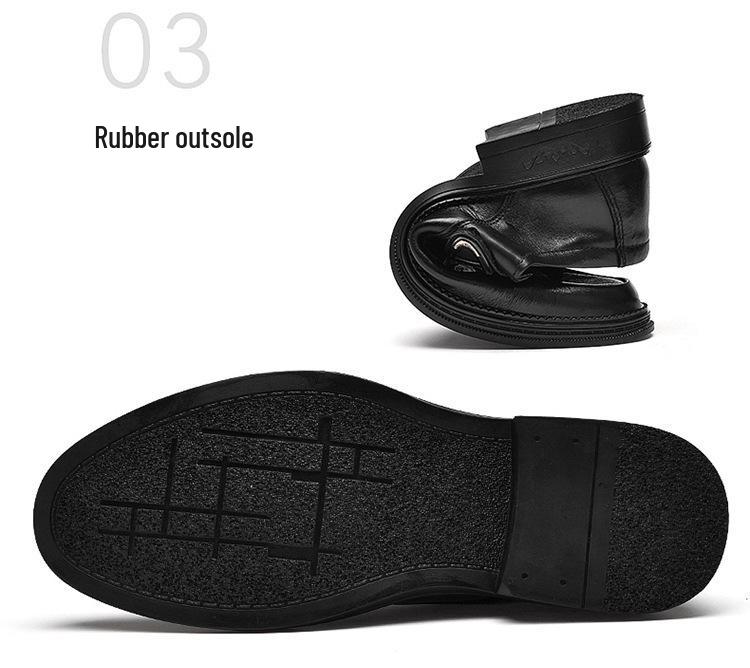 Men's Leather Slip-on Formal & Casual Shoes - Cowhide Wedding & Dad Shoes