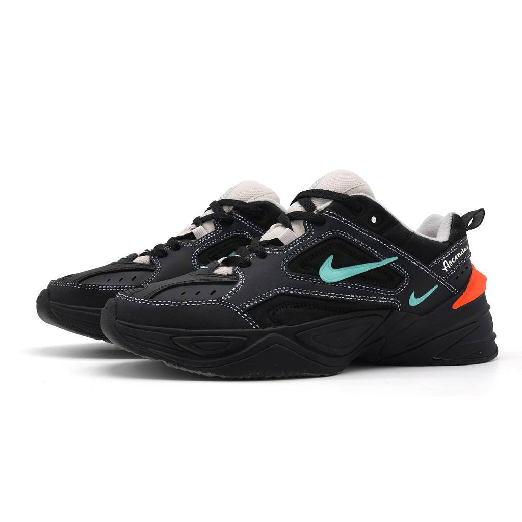 Nike M2K Tekno Night Patrol Aurora Abrasion Resistant Low top Chunky Sneakers Unisex Orange Black AV4789-001(Team1822-)