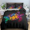 Hot Turtles Bedding Sets Anime Sea Turtles HD Bedspread for Teens Girls Fashion Twin Single Queen King Full Size Duvet Cover