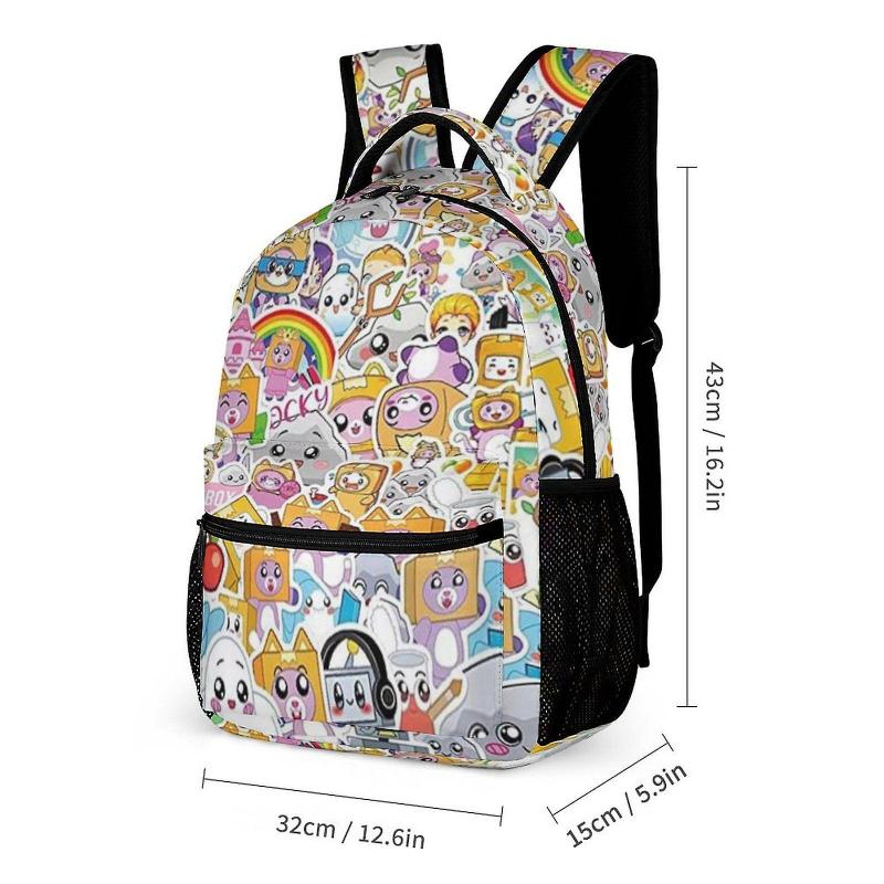 Lankybox Anime Camping Backpack for Men Women Boys Girls, Casual Daypack School Book Bag Fashion Gift, Large Capacity Travel Backpack