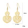 Filigree Dangle Drop Earrings Bohemian Stainless Steel Black Gold Hollow Vintage Pendant Earrings for Woman Gifts