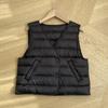 White Goose Down Light Down Vest Women's V-neck Short Inside and Outside Wear Double Breasted Fashion Temperament Vest