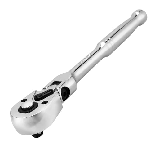 WORKPRO Ratchet Handle, Ratchet Wrench, Socket Wrench, 6.35mm Drive, Swivel Head, 4-Level Adjustment, Easy Direction Switching, Quick Release Button,