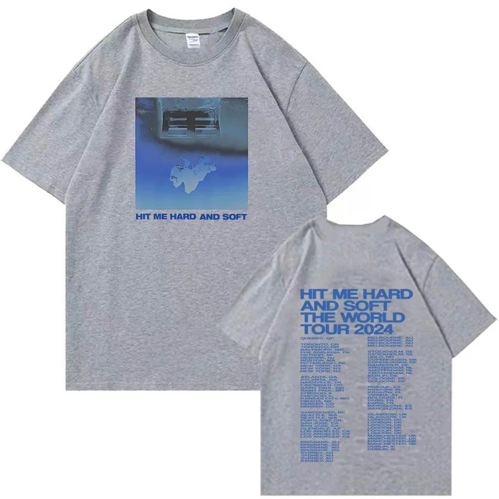 Streetwear Billie Hit Me Hard and Soft Tour T-Shirts Harajuku Hip Hop O-Ausschnitt Kurzarm Lässiges Outfit Kleidung