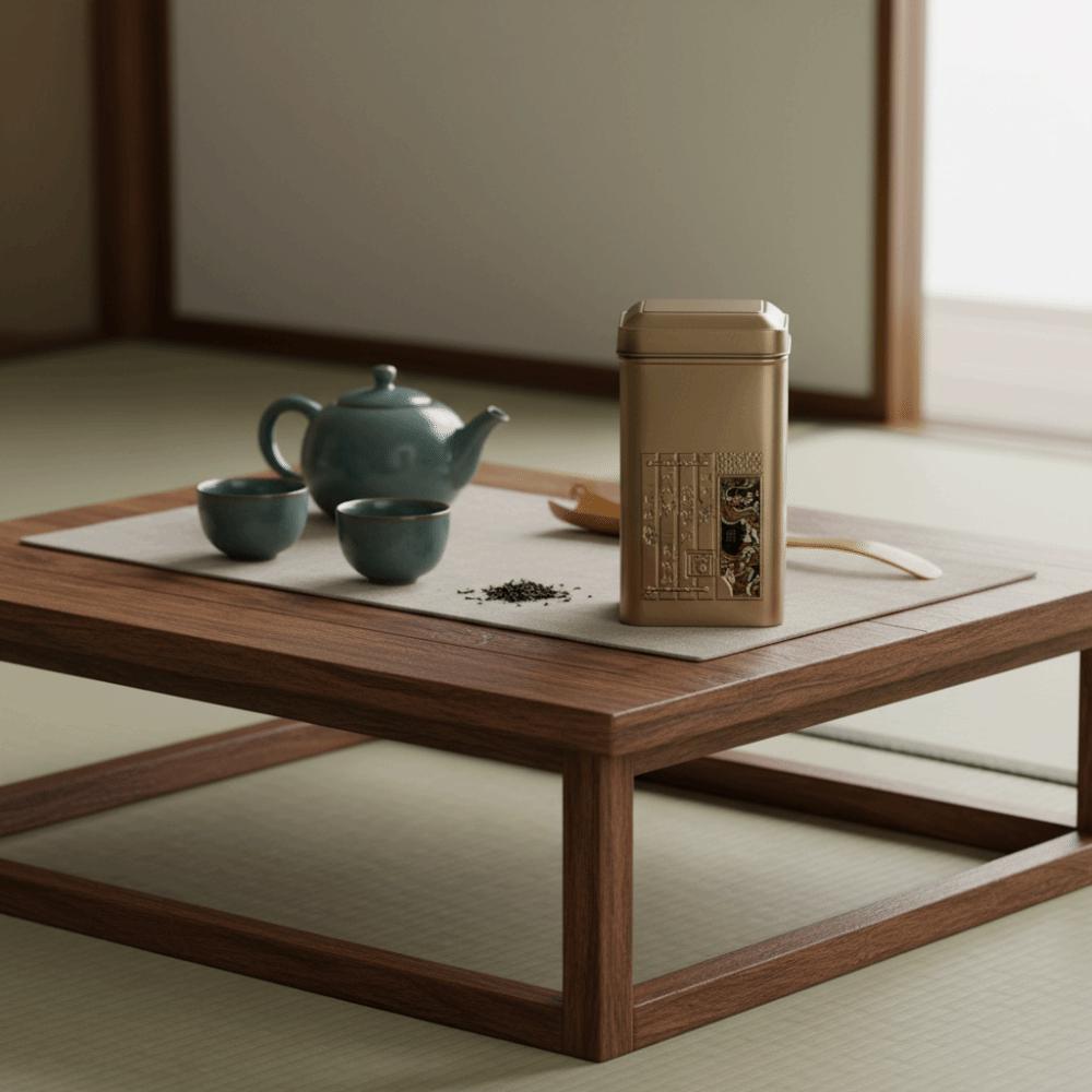 Square Tea Sealed Jar Retro Tinplate Container Teaware Empty Cans  Food Storage