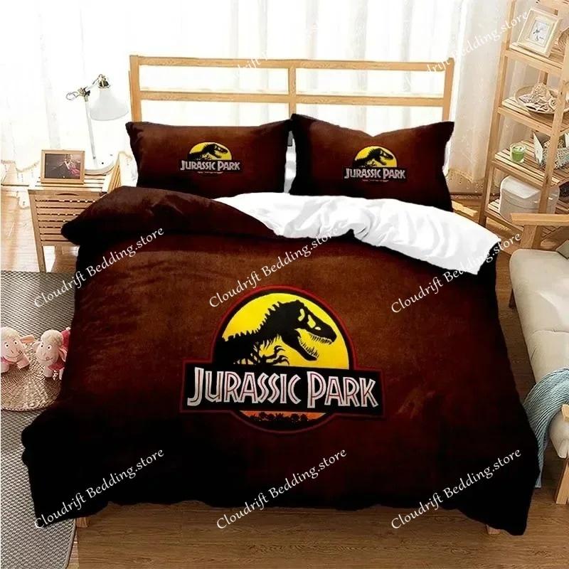 Jurassic Park Bedding Set Cartoon Kids Duvet Cover Set Pillowcase Queen King Double Bed Home Dropshipping King Size 3D Print