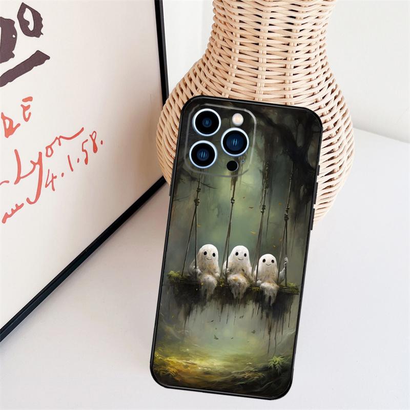 Geister Halloween Handyhülle Für iPhone 16 Pro Max 14 13 12 11 15 17 Pro Max mini 15 16 Plus 16e Rückseite