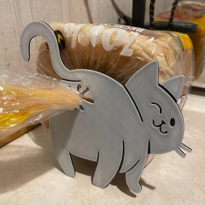 Katzenhintern Brotclip - 3D-gedrucktes humorvolles Küchengadget, Plastiktütenhalter für Brot & Snacks, niedliches Tier Vorratskammer Aufbewahrungszubehör