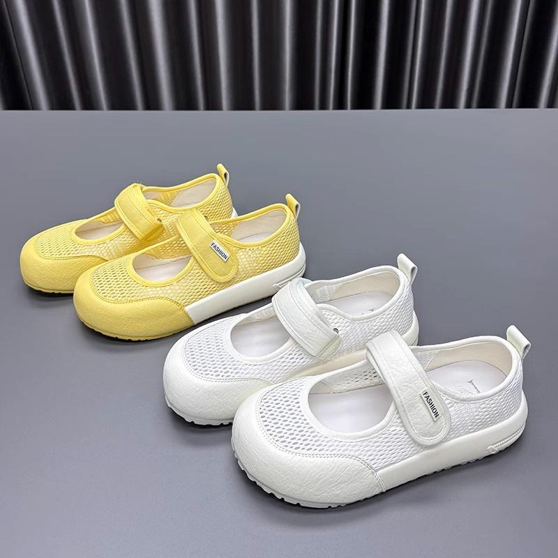 Mary Jane net shoes summer heightening soft sole breathable versatile casual women Velcro princess style shoes