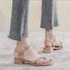 Fashion Fashion Retro Roman Sandals Womens 2025 Summer New Mid-Heel One-Word Buckle Womens Sandals Lady Style High Heels Women