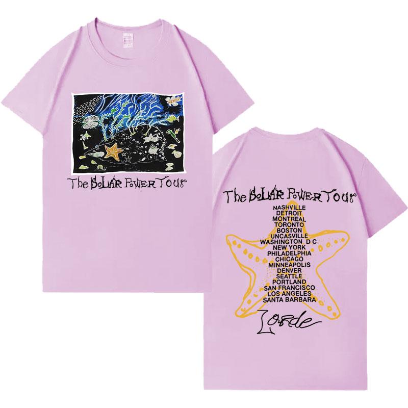 Singer Lorde Trendy Album Tour Tee Men Women Aesthetic Pop Tshirt Pure Cotton Harajuku Clothing Cozy Short Sleeve Top Fans Gift