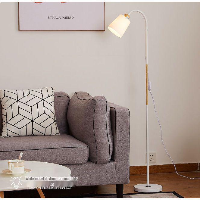 Nordic LED Floor Lamp with Remote Control - Dimmable, Modern Design for Living Room, Bedroom, or Study