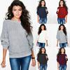 Stilvoller Damen Langarm Baggy Damen Pullover Gestrickter Oversize Pullover Jumper