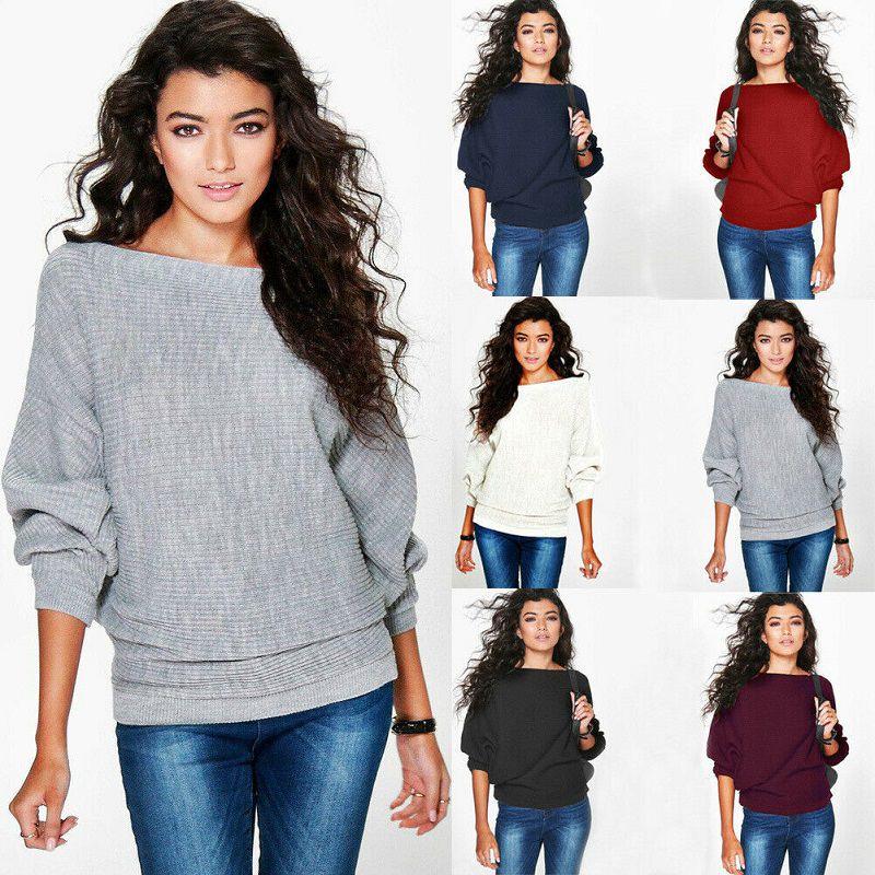 Soft And Cozy Women's Long Sleeve Baggy Pullover Top Knitted Oversized Sweater Jumper